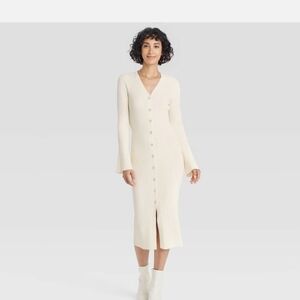 A New Day Bell Long Sleeve Midi Sweater Dress